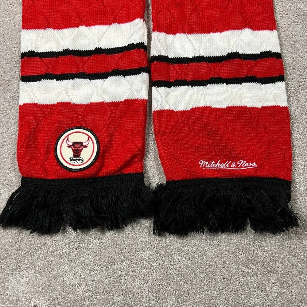 Mitchell & Ness Unisex One Size‎ Red Knit Chicago Bulls NBA Basketball Scarf NWT